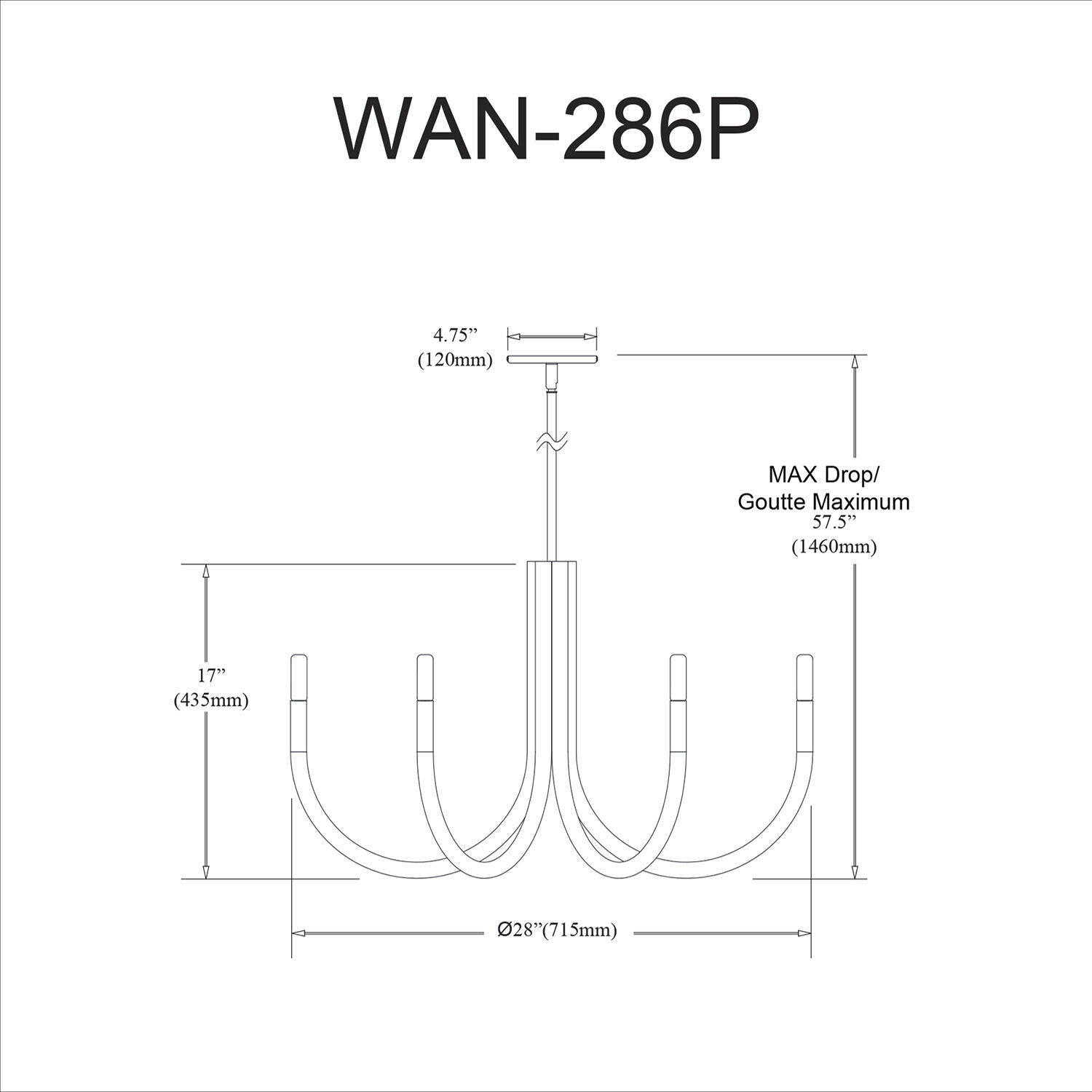 Wand 6 Light 28 inch Matte Black with Aged Brass Chandelier Ceiling Light in Matte Black and Aged Brass