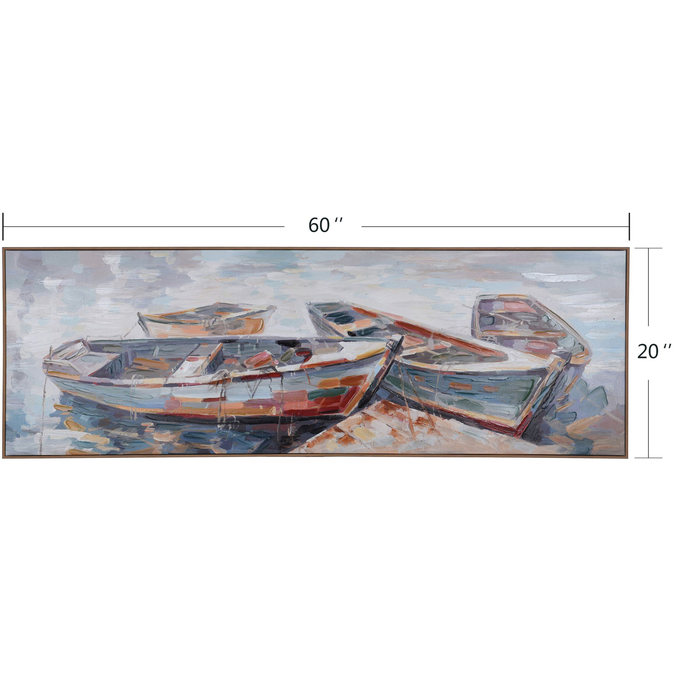 Cameron Red-Blue-and Grey Multi-color-Printed Wall Art