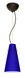 Cierro 1 Light Bronze Pendant Ceiling Light in Cobalt Blue Matte Glass, Incandescent