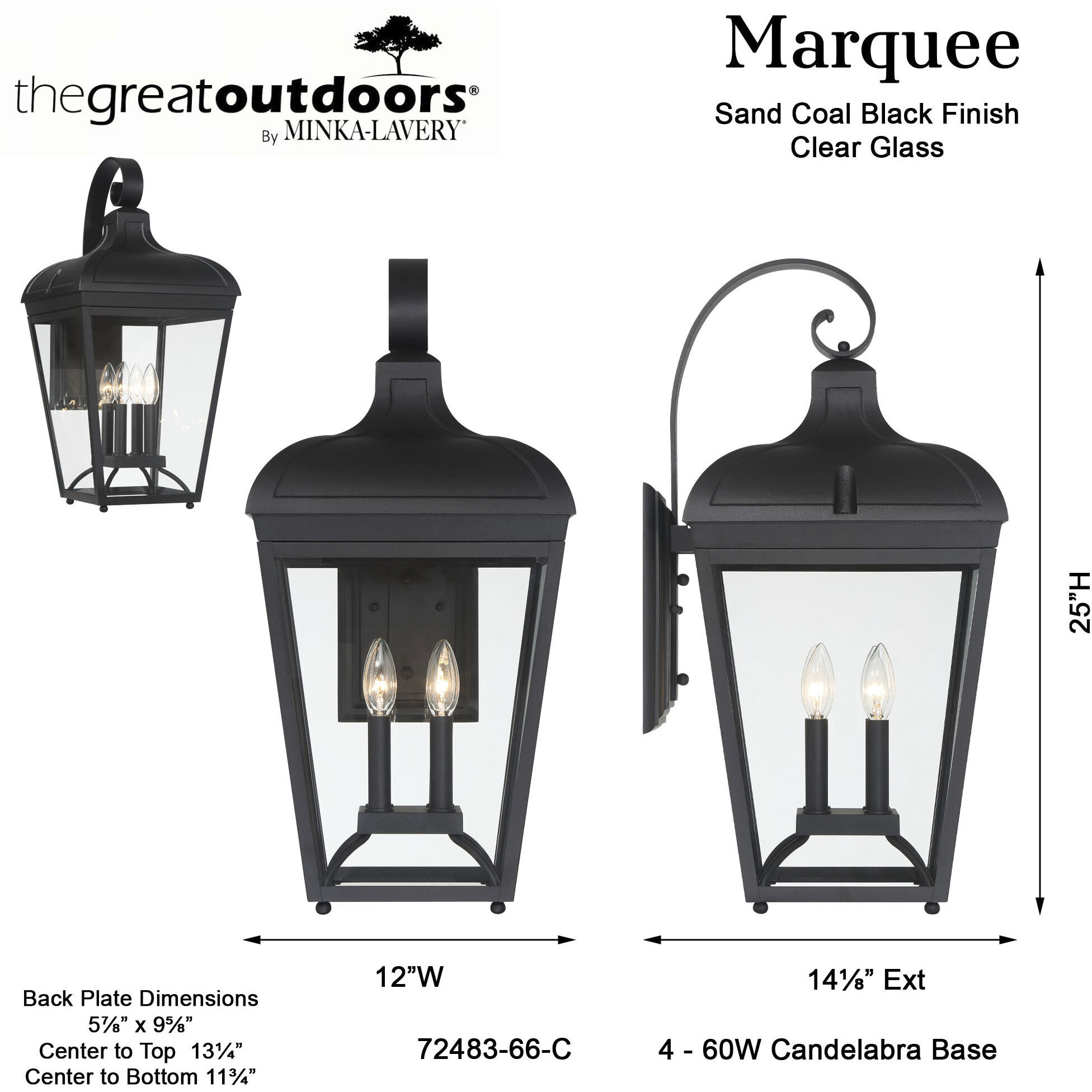 Marquee Outdoor Wall Mount in Sand Coal, Great Outdoors