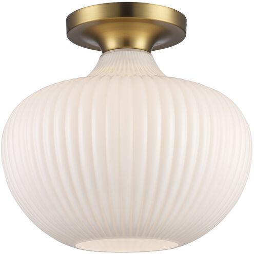 Aristo 1 Light 12 inch Antique Gold Semi-Flush Mount Ceiling Light