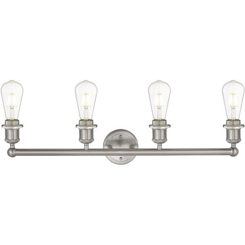 Edison Fenton 4 Light 34 inch Brushed Satin Nickel Bath Vanity Light Wall Light in Mercury Glass