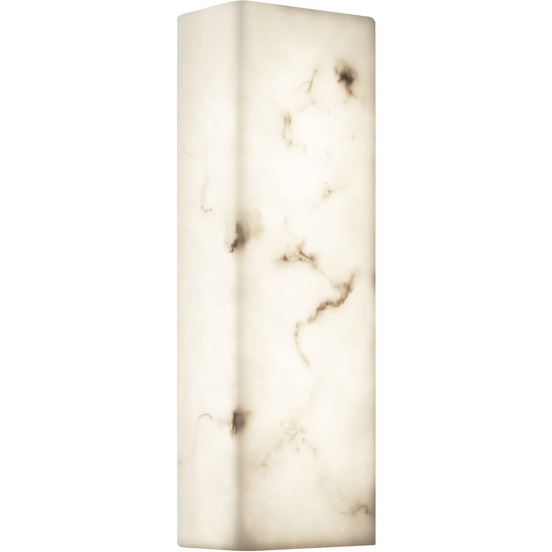 LumenAria Wall Sconce Wall Light in Brushed Brass, Faux Alabaster