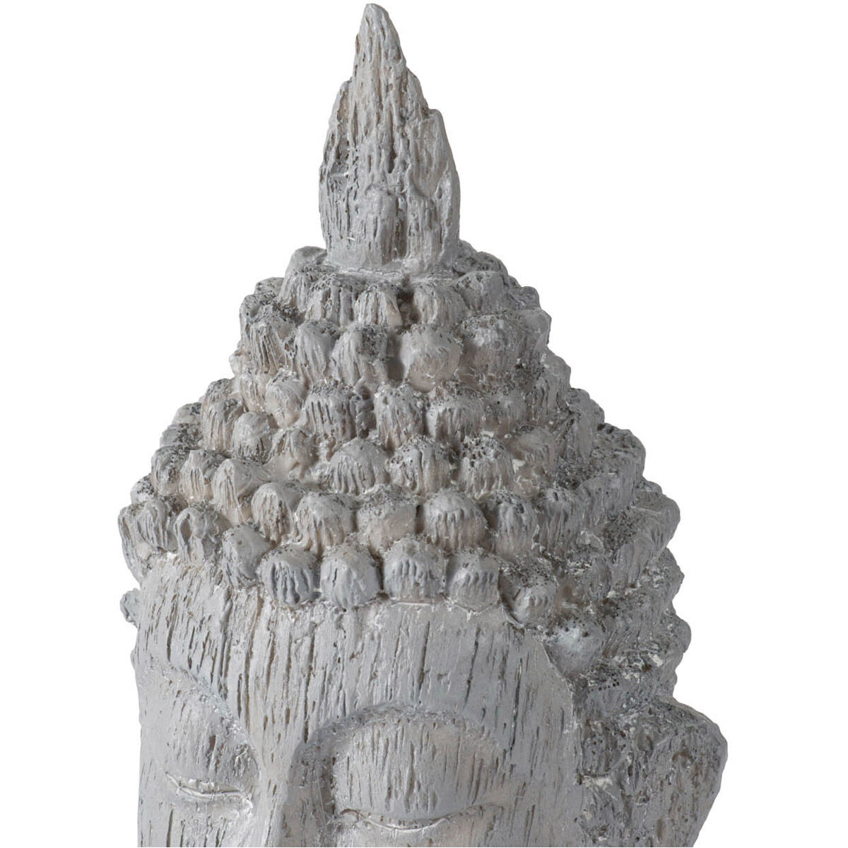 Meditating Buddha Head Gray Outdoor Classic Figurines