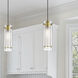 Pasha 1 Light 5 inch Aged Brass Pendant Ceiling Light in Clear/Frost Glass