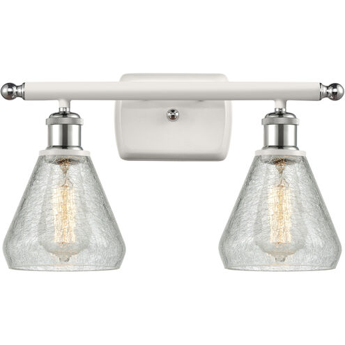 Ballston Conesus 2 Light 16 inch White and Polished Chrome Bath Vanity Light Wall Light, Ballston