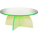 Callie 30 inch Clear and Green Coffee Table