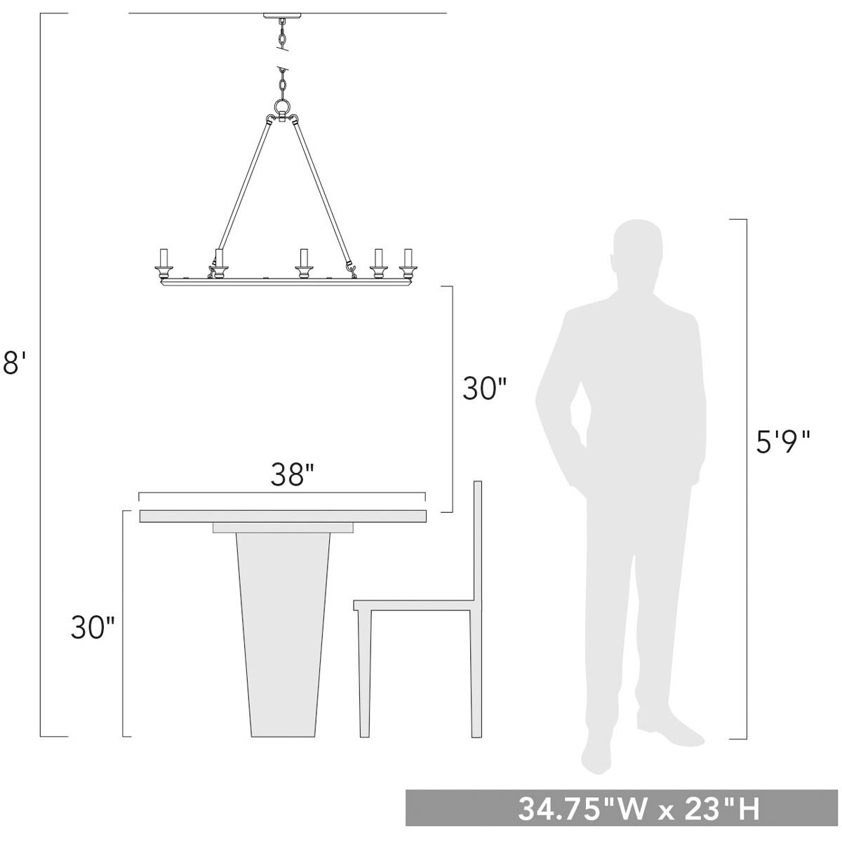 Saxon 9 Light 35 inch Aged Bronze Chandelier Ceiling Light, Large