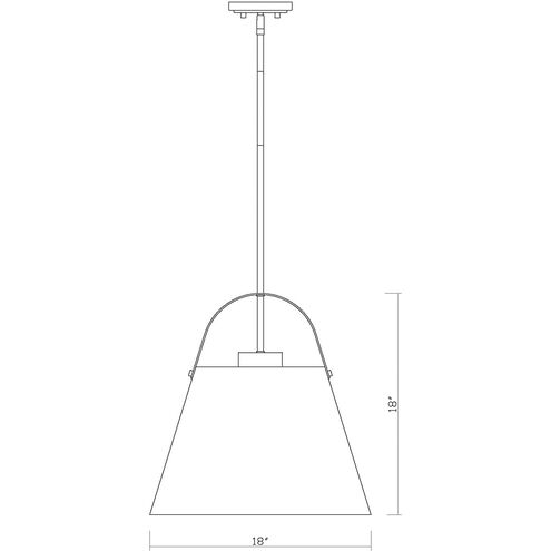 Z-Studio 1 Light 18 inch Matte White/Heritage Brass Pendant Ceiling Light