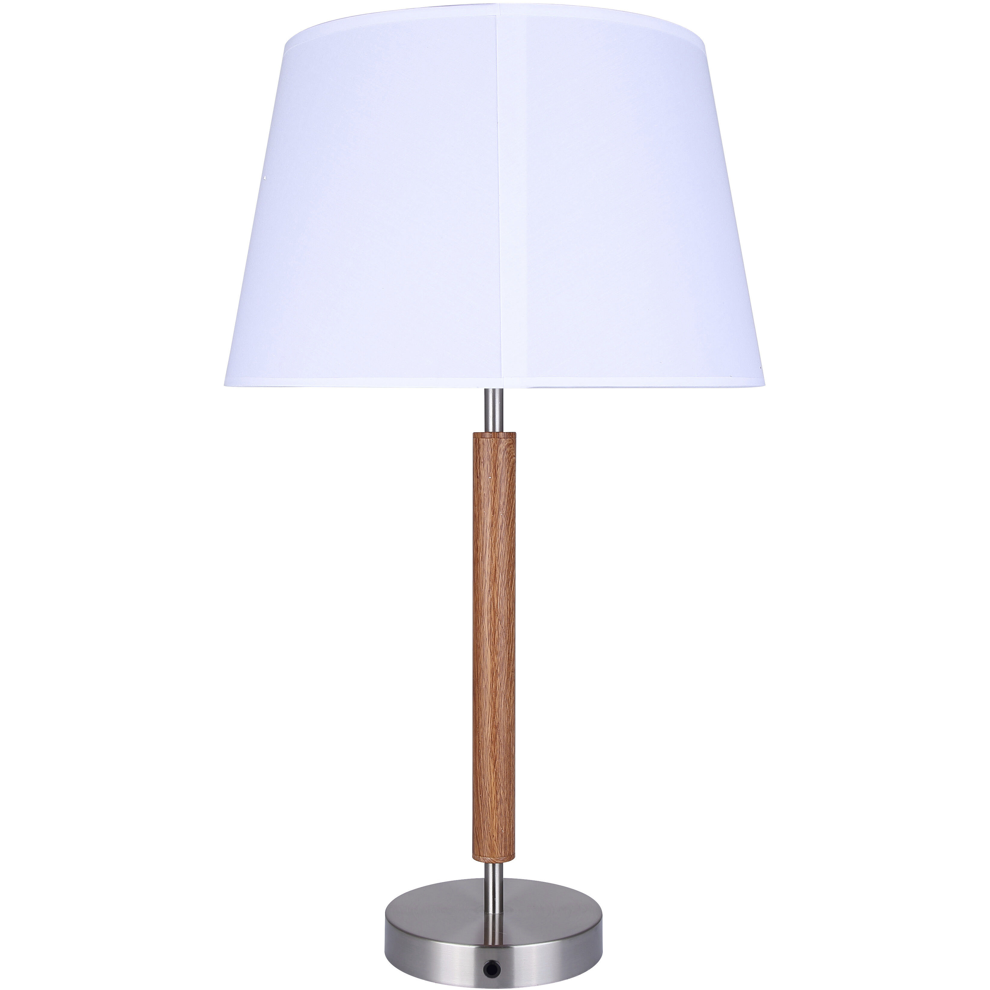 Maly 25.5 inch 100.00 watt Brushed Nickel and Faux Wood Table Lamp Portable Light