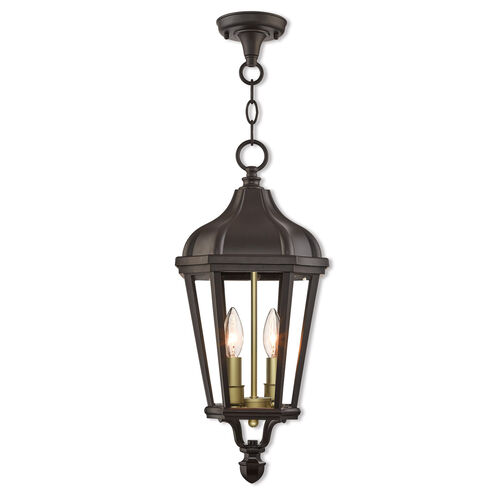 Morgan 2 Light 9 inch Bronze Outdoor Pendant Lantern