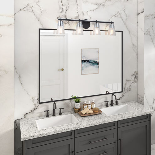 Essex LED 35.25 inch Black and Chrome Bathroom Vanity Wall Light