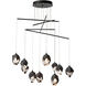 Chrysalis 10 Light 37.2 inch Black Mobile Pendant Ceiling Light in Black Crystal, Small