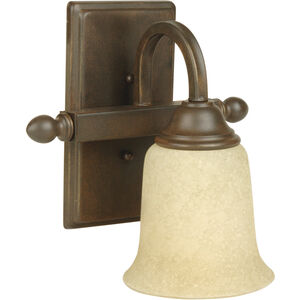Madison 1 Light 9 inch Aged Bronze Textured Wall Sconce Wall Light in Antique Scavo Glass