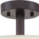 Studio 2 Light 15 inch Satin Bronze Semi-Flush Ceiling Light