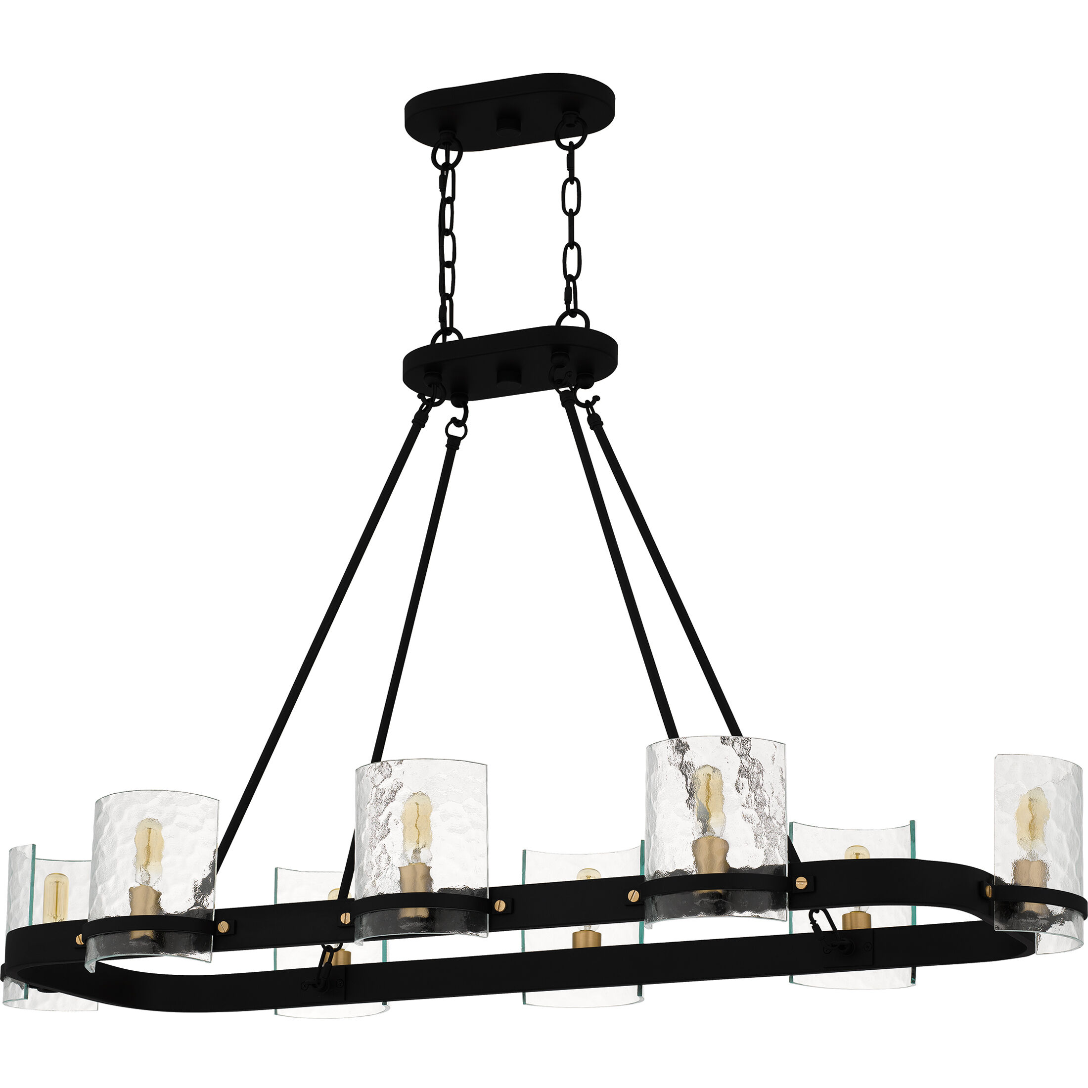 Gloucester 8 Light 42 inch Matte Black Linear Chandelier Ceiling Light, Medium