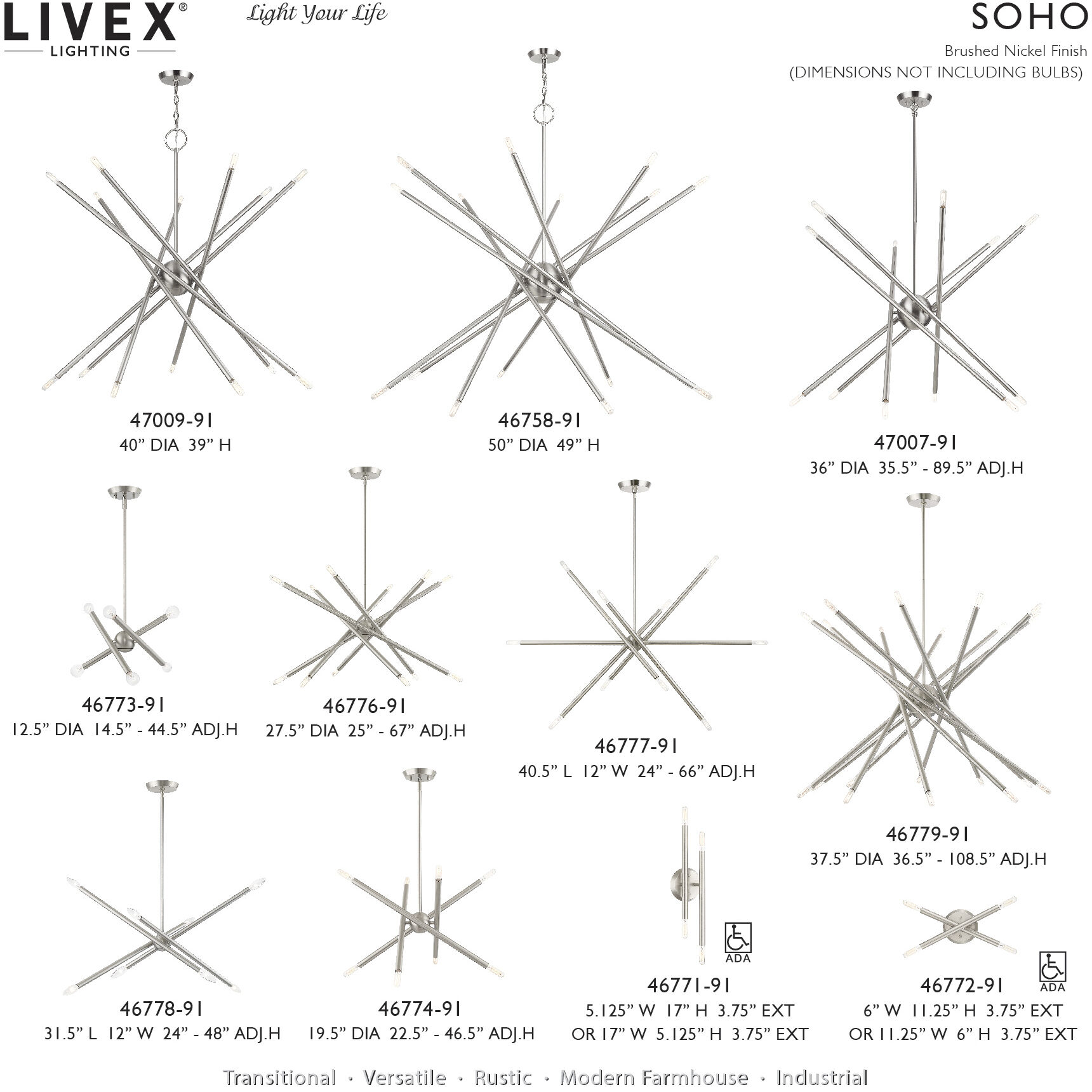 Soho 14 Light 40 inch Brushed Nickel Foyer Chandelier Ceiling Light