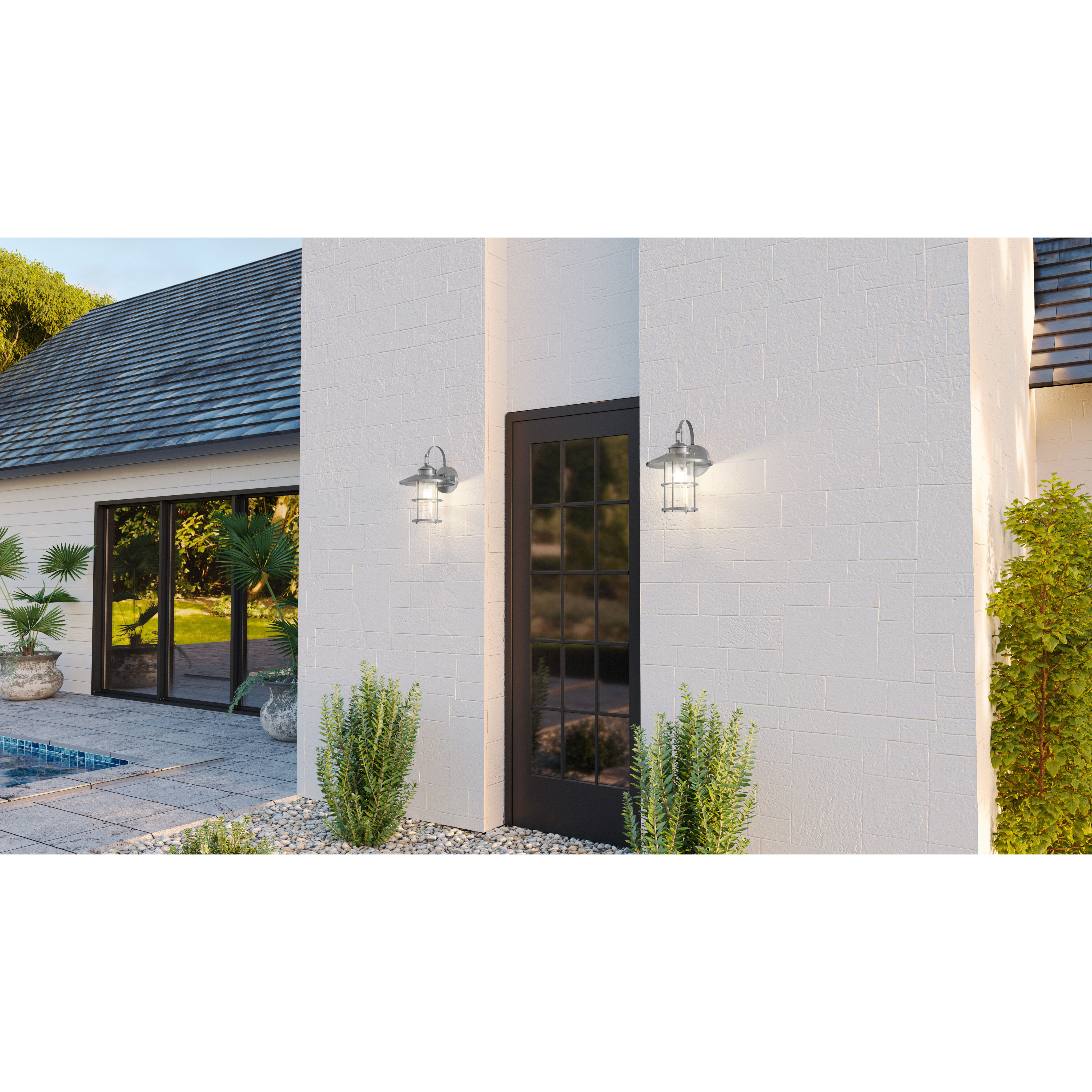 Lombard 1 Light 17 inch Antique Brushed Aluminum Outdoor Wall Lantern