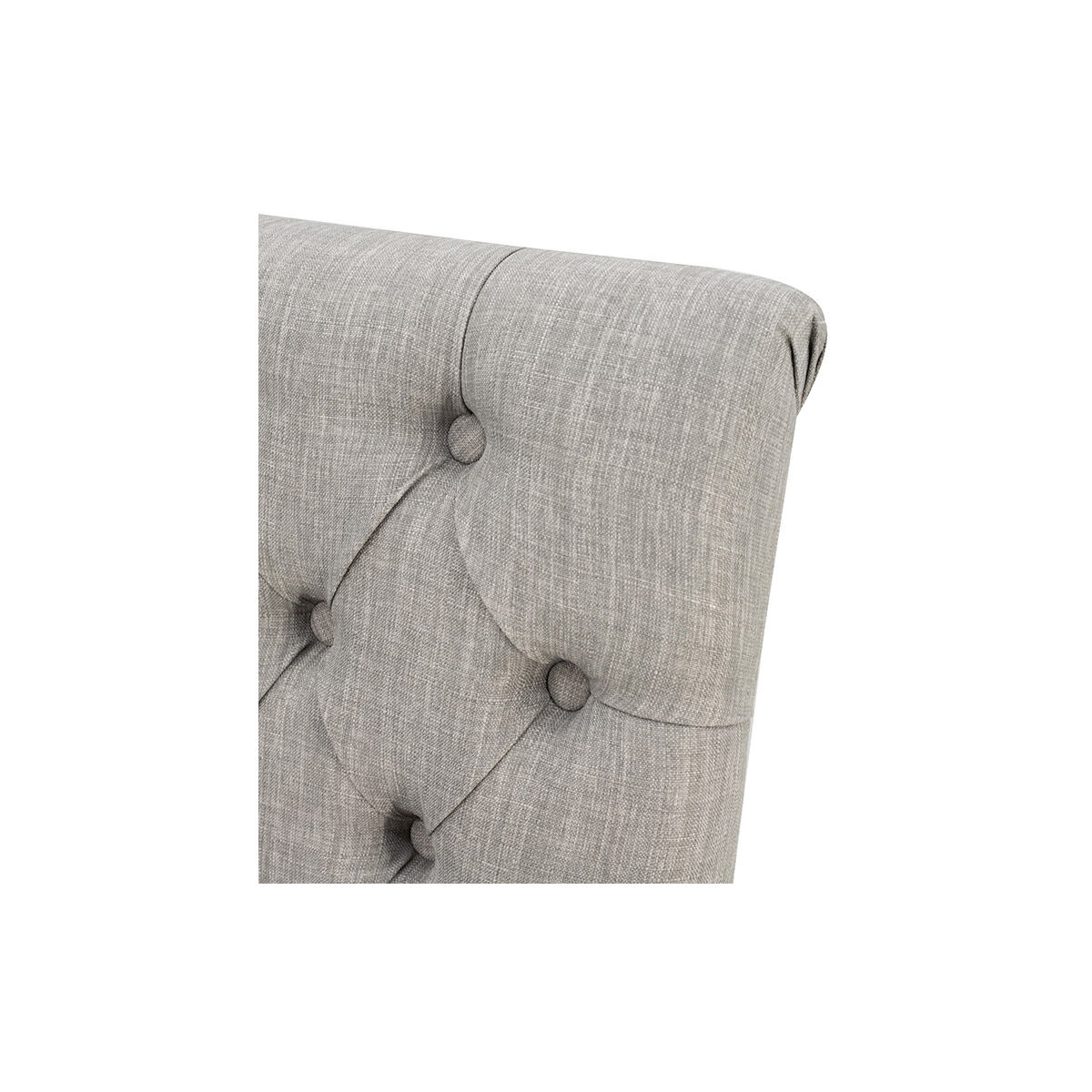 Tufted Back Natural Dining Chair in Smoke Gray