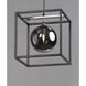 Fluid LED 12 inch Black/Polished Chrome Single Pendant Ceiling Light in Mirror Smoke, Black and Polished Chrome