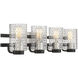 Colt 4 Light 32 inch Matte Black with Satin Nickel Vanity Light Wall Light
