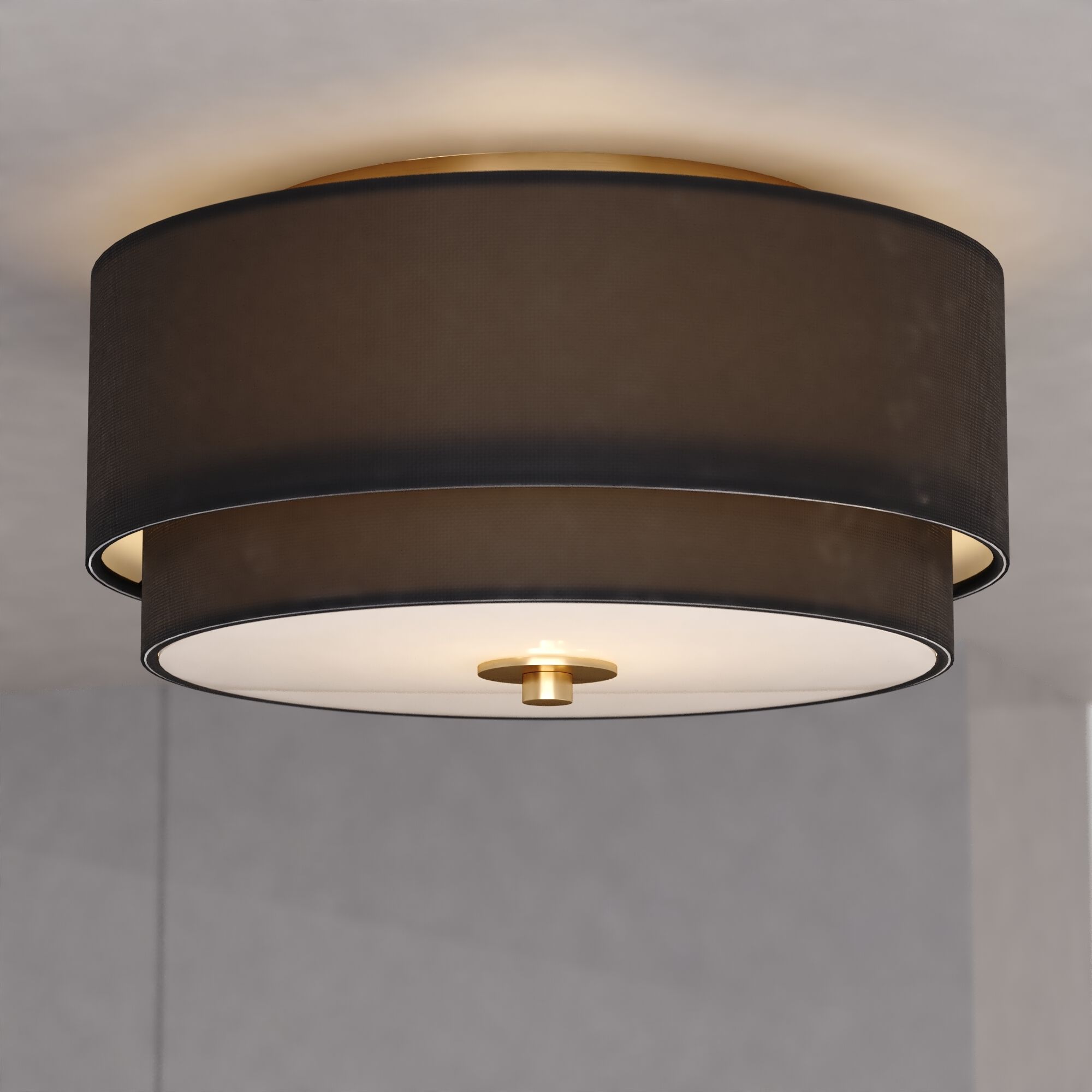 Burnaby LED 13 inch Matte Brass Semi-Flush Mount Ceiling Light