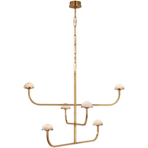 Kelly Wearstler Pedra LED 40.75 inch Antique-Burnished Brass Three Tier Shallow Chandelier Ceiling Light