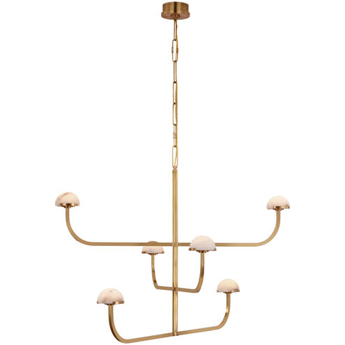 Kelly Wearstler Pedra LED 40.75 inch Antique-Burnished Brass Three Tier Shallow Chandelier Ceiling Light