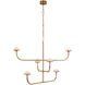 Kelly Wearstler Pedra LED 40.75 inch Antique-Burnished Brass Three Tier Shallow Chandelier Ceiling Light