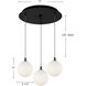 Bolla Multi Pendant Ceiling Light in Chrome, Opal Glass