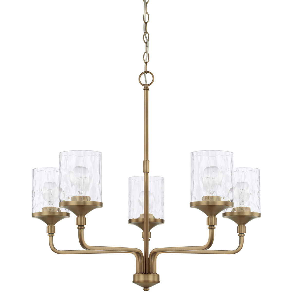 Colton 5 Light 28 inch Aged Brass Chandelier Ceiling Light