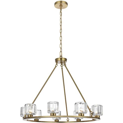 Cadence 9 Light 32 inch Satin Gold Chandelier Ceiling Light