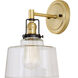 Nob Hill 1 Light 7 inch Satin Brass and Black Wall Sconce Wall Light