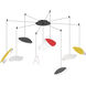 Papillons LED 24 inch Satin Black Pendant Ceiling Light in  Red,  Yellow