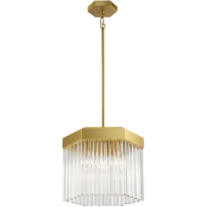 Emma 3 Light 13.87 inch Brushed Brass Pendant Ceiling Light