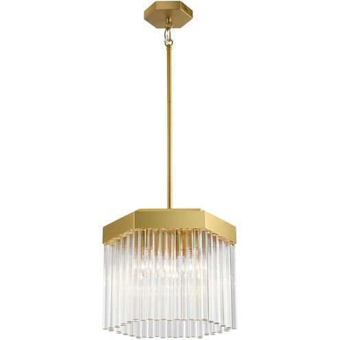 Emma 3 Light 13.87 inch Brushed Brass Pendant Ceiling Light