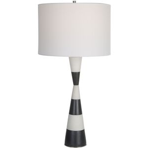 Bandeau 30 inch 150.00 watt Black and White Man-Made Stone Table Lamp Portable Light