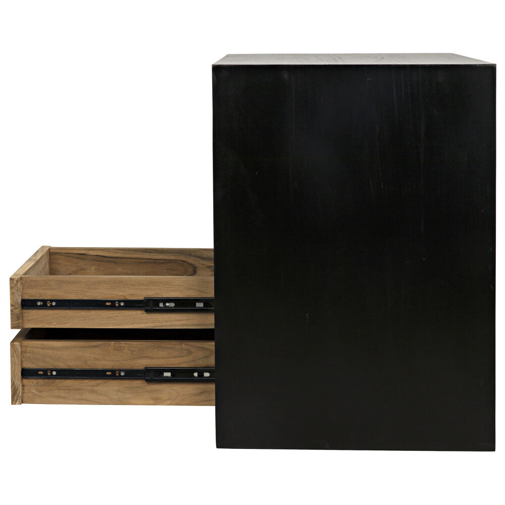 Burton 30 X 28 inch Hand Rubbed Black Side Table, Left