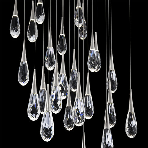 Beyond Hibiscus LED 12 inch Polished Nickel Multi-Light Pendant Ceiling Light, Linear Canopy