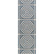 Rivington 96 X 30 inch Blue and Neutral Runner, Wool and Cotton
