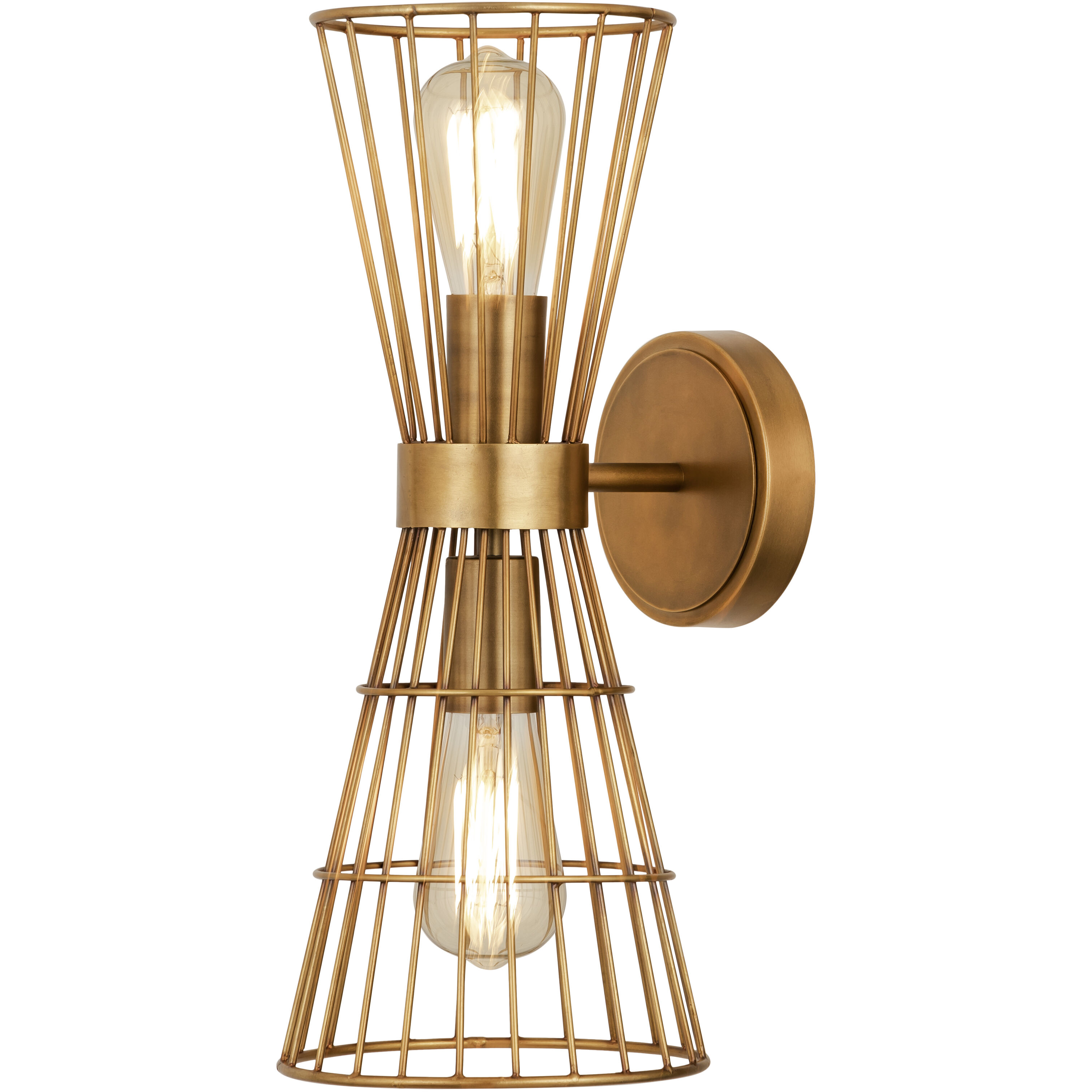 Alito 2 Light 7 inch Rubbed Brass Wall Sconce Wall Light