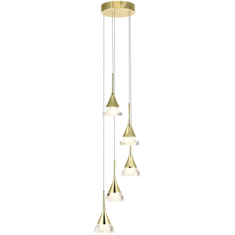 Artisan Collection/AMALFI Series 5 Light 11 inch Gold Pendant/Chandelier Ceiling Light