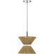 Serena 1 Light 12.13 inch Chrome/Walnut Pendant Ceiling Light in Chrome and Walnut