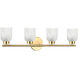 Vonda 4 Light 29 inch Aged Brass Vanity Light Wall Light
