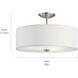 Shailene 3 Light 18 inch Brushed Nickel Semi Flush Light Ceiling Light