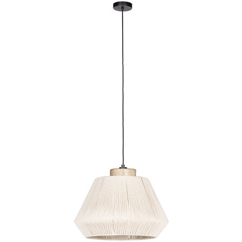 Lanier 1 Light 19 inch Black and Natural Pendant Ceiling Light