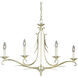 Austen LED 33.5 inch Silver Leaf Linear Chandelier Ceiling Light