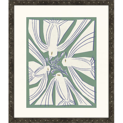 Block Flock Green and Blue and Yellow Framed Art