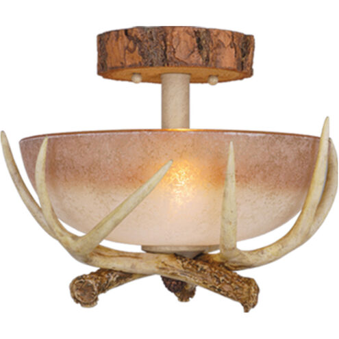 Lodge 2 Light 12 inch Noachian Stone Semi-Flush Mount Ceiling Light