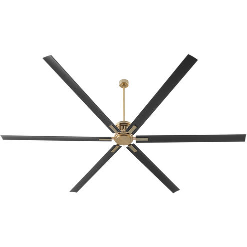 Zeus 120 inch Aged Brass with Matte Black Blades Patio Fan